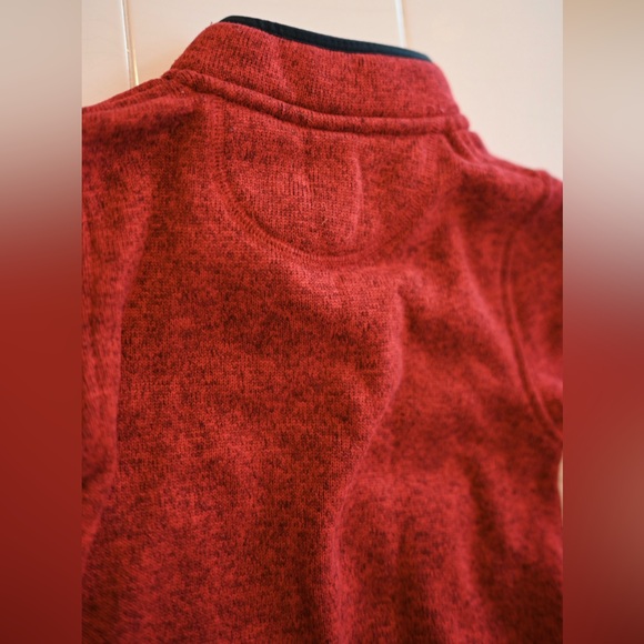 L.L. Bean Boys 3T Red & Navy Pullover Sweater Mock Neck Button Closure - Picture 10 of 10